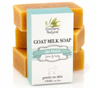 Southern Natural Goat Milk Soap Bar – 3 Pack Essential Oil Blend – For Dry Sensitive Skin. Natural Handmade Face & Body Soap For Men & Women.