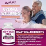 Arazo Nutrition Red Yeast Rice Extract 1200 MG ? Citrinin Free Supplement ? Vegetarian 120 Capsules - Image 4