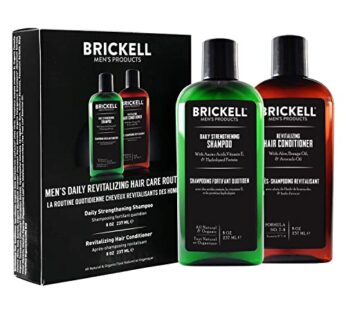 Brickell Men’s Daily Revitalizing Hair Care Routine, Shampoo and Conditioner Set For Men, Mint and Tea Tree Oil Shampoo, Strength and Volume Enhancing Conditioner, Natural and Organic, Gift Set