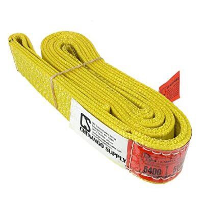 DD Sling (USA Made). 2" wide X (4' to 20' lengths) in Listing! 2 Ply Twisted Eye, Nylon Lifting Slings, Eye & Eye, Heavy Duty (900 webbing), 5.100 Choker, 12.800 Basket Load Capacity (2inX6ft)