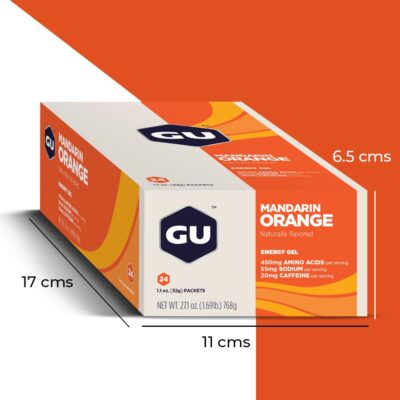 GU Energy Original Sports Nutrition Energy Gel, Vegan, Gluten-Free, Kosher, and Dairy-Free On-the-Go Energy for Any Workout, 24-Count, Mandarin Orange - Image 3