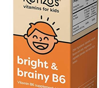 Renzo’s Bright & Brainy Vitamin B6 – Dissolving Kids Vitamin B6-60 Sugar-Free Melty Tabs, Oh Oh Oh Orange Flavored