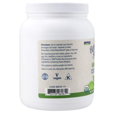 Now Foods Better Stevia Certified Organic Extract Powder 1 Lb (454 G) Powder - Image 3