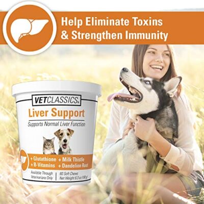 Vet Classics Liver Support Pet Health Supplement for Dogs, Cats ? Liver Functions ? B-Vitamins, Glutathione, Milk Thistle ? Soft Tablets, Chews ? 60 Soft Chews - Image 3