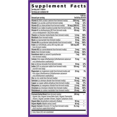 New Chapter, Postnatal Vitamins Lactation Supplement, Complete Multivitamin with Fermented Vitamin D3 + B Vitamins, Made with Organic Vegetables & Herbs, Non-GMO Ingredients, 192 Count - Image 6