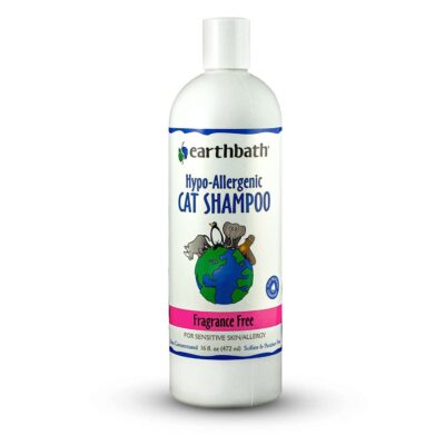 earthbath, Hypoallergenic Cat Shampoo - Fragrance Free Cat Shampoo for Allergies and Itching, Made in USA, Cruelty Free Cat Wash, Gentle & Soothing Kitty Shampoo - 16 Oz (1 Pack)