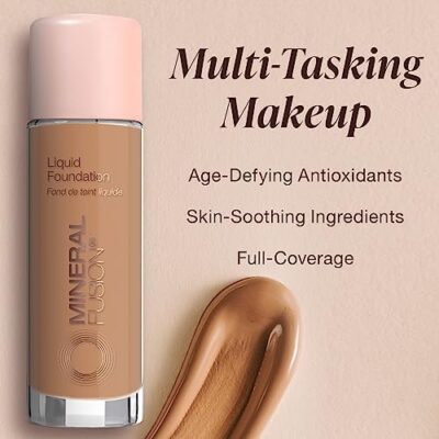 Mineral Fusion Full Coverage Foundation, Liquid Foundation - Cool 2- Light Complexion w/Cool Undertones, Lightweight Matte Finish, Up to 12 Hr Hydration, Hypoallergenic & Vegan, 1 fl. Oz - Image 5