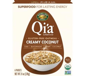 Nature’s Path Qi’a Superfood Organic Gluten Free Creamy Coconut Instant Oatmeal,6 Packets,Non-GMO,35g Whole Grains,6g Plant Based Protein,High Fiber,by Nature’s Path