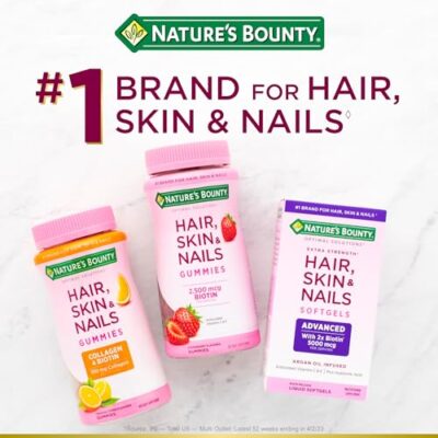 Nature's Bounty Optimal Solutions Hair, Skin & Nails Formula, with 3,000 mcg Biotin, 60 Coated Caplets - Image 4