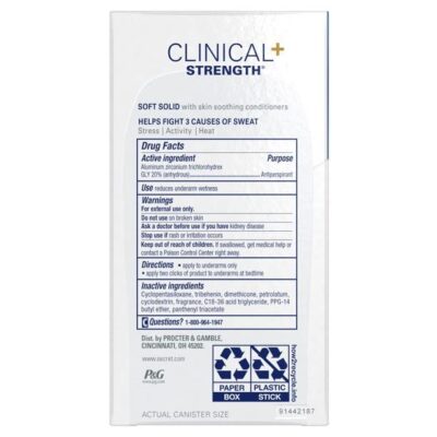 Secret Clinical Strength Smooth Solid Deodorant, Light and Fresh, 1.6 Oz. - Image 2