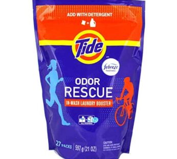 Tide Odor Rescue In-Wash Laundry Booster Pacs, 27 Count per pack, 21 Ounce (37000962243)