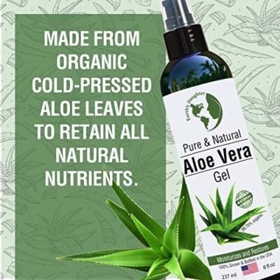 Earth's Daughter Organic Aloe Vera Gel from 100% Pure and Natural Cold Pressed Aloe - Great for Face - Hair - Acne - Sunburn - Bug Bites - Rashes - Eczema - 8 Oz. - Image 5