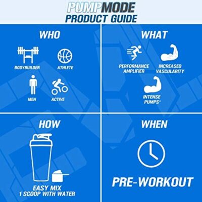 EVL PumpMode Nitric Oxide Supplement - Nitric Oxide Booster Pump Pre Workout Powder with Glycerol and Betaine for Muscle Recovery Growth and Endurance - Stim Free Pre Workout Drink (Blue Raz) - Image 4