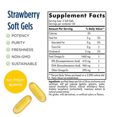 Nordic Naturals ProDHA 1000, Strawberry - 120 Soft Gels - 1660 mg Omega-3 - High-Intensity DHA Formula for Neurological Health, Mood & Memory - Non-GMO - 60 Servings - Image 2