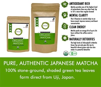 eco heed Organic Japanese Matcha Green Tea Powder - Premium Superior Culinary Grade - Stone Ground No Additives - (1.05oz) - Image 3
