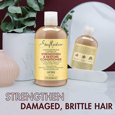 SheaMoisture Conditioner 100% Pure Jamaican Black Castor Oil to Intensely Smooth and Nourish Hair with Shea Butter, Peppermint and Apple Cider Vinegar 13 oz - Image 10