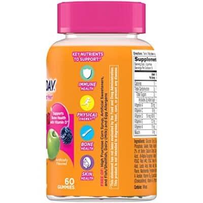 One A Day Teen for Her Multivitamin Gummies, Gummy Multivitamins with Vitamin A, C, D, E and Zinc for Immune Health Support, Physical Energy & more, 60 Count - Image 3