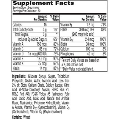 One A Day Teen for Her Multivitamin Gummies, Gummy Multivitamins with Vitamin A, C, D, E and Zinc for Immune Health Support, Physical Energy & more, 60 Count - Image 5