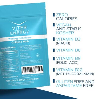 Viter Energy Caffeinated Mints 40mg Caffeine, B Vitamins, Sugar Free. (Wintergreen, 8oz, Bulk Bag) - Image 3