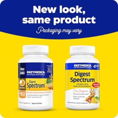 Enzymedica Digest Spectrum, Digestive Enzymes for Multiple Food Intolerances, Offers Fast-Acting Gas & Bloating Relief, 90 Capsules FFP - Image 2