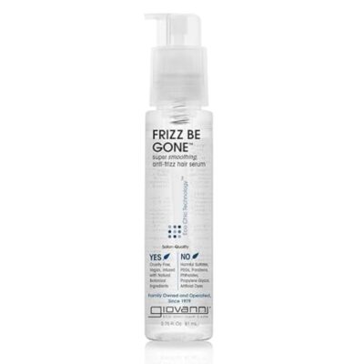 GIOVANNI ECO CHIC Frizz Be Gone - Super Smoothing Anti-Frizz Hair Serum, Adds Shine, Seals in Color, Infused with Natural Botanical Ingredients, Salon Quality, No Parabens - 2.75 oz (1 Pack)