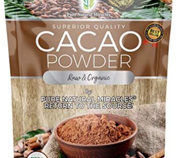 Pure Natural Miracles Cacao Powder Organic – Cocoa Powder Unsweetened – Organic Cocoa Powder – Raw Cacao Powder Organic – Ceremonial Cacao – 16oz