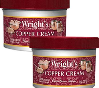 Wright’s Copper and Brass Polish and Cleaner Cream- 8 Ounce – 2 Pack – Gently Clean and Remove Tarnish Without Scratching,8 Ounce (Pack of 2)