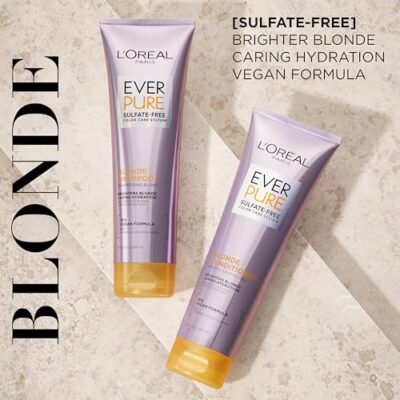 L'Oreal Paris Blonde Sulfate Free Shampoo for Color-Treated Hair, Neutralizes Brass + Balances, EverPure, 8.5 Fl Oz (Packaging May Vary) - Image 4