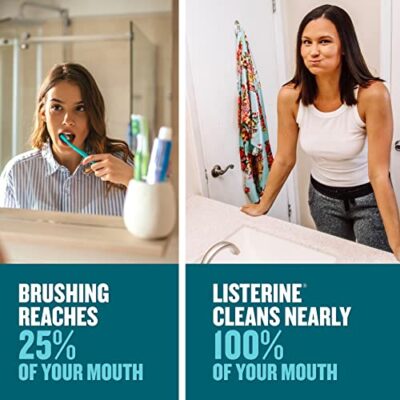 Listerine Ultraclean Oral Care Antiseptic Mouthwash, Everfresh Technology to Help Fight Bad Breath, Gingivitis, Plaque & Tartar, ADA-Accepted Tartar Control Oral Rinse, Cool Mint, 1 L - Image 6