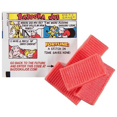 Bazooka Bubble Gum Individually Wrapped Pink Chewing Gum in Original Flavor - 10 Piece Wallet Packs (Pack of 12) - Fun Old Fashioned Candy for Kids - Image 8