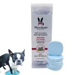Warren London Deep Cleaning Paw Soak | Soothing Itchy Paw Relief for Dogs with Seaweed, Tea Tree Oil, & Aloe Vera | Anti Licking for Dogs Paws | 5 Minute Paw Spa Service at Home | 12 Tablets