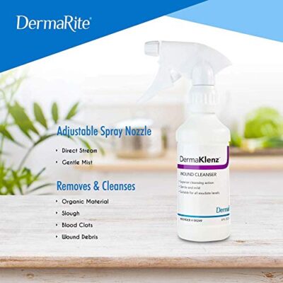 DermaRite's DermaKlenz Wound Cleanser - Rinse-Free Gentle and Mild Cleansing, Helps Clear Wound Debris - Spray Bottle, 8 oz., 1 Count - Image 5