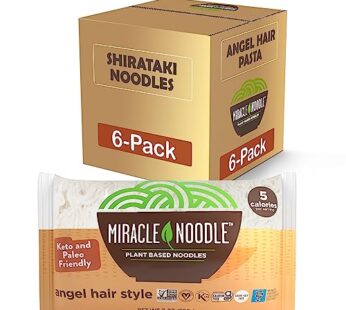 Miracle Noodle Angel Hair Pasta – Plant Based Shirataki Noodles, Konjac Noodles, Vegan, Gluten-Free, Low Carb Pasta, Paleo, Low Calorie Noodles, Soy Free, Non-GMO, Keto Pasta Noodles – 7 Oz, 6-Pack