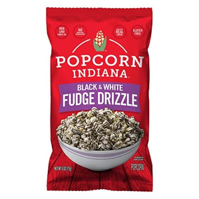 Popcorn Indiana Fudge Drizzled Black & White Popcorn, 6 Oz