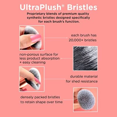 Real Techniques Ultra Plush Powder Makeup Brush, For Setting Powder, Bronzer, & Blush, Sheer, Buildable Coverage, Large, Fluffy Powder Brush, Vegan, Cruelty-Free & Synthetic Bristles, 1 Count - Image 10