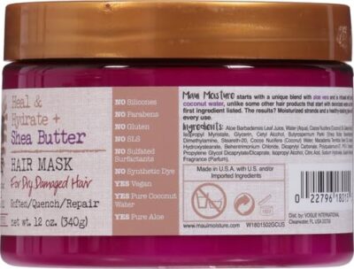 Maui Moisture Heal & Hydrate + Shea Butter Hair Mask & Leave-In Conditioner Treatment to Deeply Nourish Curls & Help Repair Split Ends, Vegan, Silicone, Paraben & Sulfate-Free, 12 Ounce - Image 16