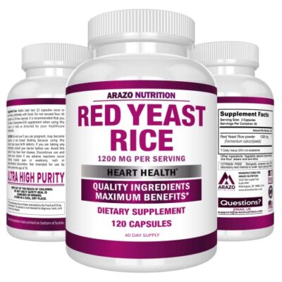 Arazo Nutrition Red Yeast Rice Extract 1200 MG ? Citrinin Free Supplement ? Vegetarian 120 Capsules - Image 7