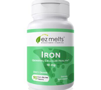 EZ Melts Dissolvable Iron Supplement 18 mg, Sugar-Free, 3-Month Supply