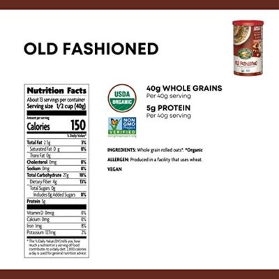 Nature?s Path Organic Old Fashioned Whole Grain Rolled Oats, 18 Ounce Canister (Pack of 6), Non-GMO, 40g Whole Grains, 5g Plant Based Protein, Great for Overnight Oats - Image 6