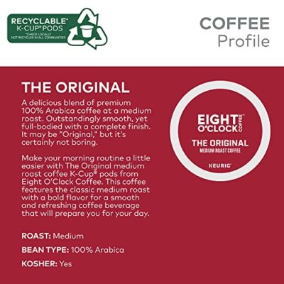 Eight O'Clock Coffee The Original, Single-Serve Keurig K-Cup Pods, Medium Roast Coffee, 24 Count - Image 6