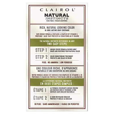 Clairol Natural Instincts Semi-Permanent Hair Dye for Men, M11 Medium Brown Hair Color, Pack of 3 - Image 2