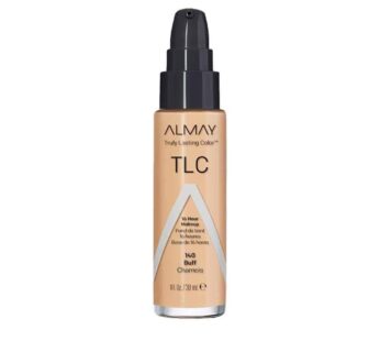 Almay Truly Lasting Color Liquid Makeup, Long Wearing Natural Finish Foundation with Vitamin E and Lemon Extract, Hypoallergenic, Cruelty Free, -Fragrance Free, Dermatologist Tested, 140 Buff, 1 oz