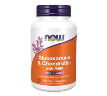 NOW Supplements, Glucosamine & Chondroitin with MSM, Joint Health, Mobility and Comfort*, 180 Veg Capsules