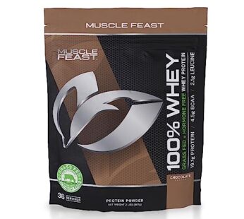 Muscle Feast 100% Grass-Fed Whey Protein, Pastured Raised Hormone Free All Natural, Chocolate, 2lb