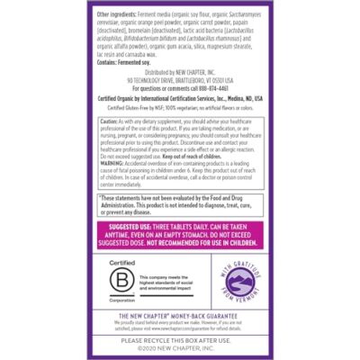 New Chapter, Postnatal Vitamins Lactation Supplement, Complete Multivitamin with Fermented Vitamin D3 + B Vitamins, Made with Organic Vegetables & Herbs, Non-GMO Ingredients, 192 Count - Image 8