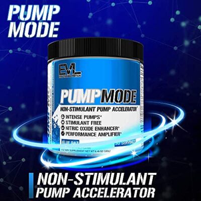 EVL PumpMode Nitric Oxide Supplement - Nitric Oxide Booster Pump Pre Workout Powder with Glycerol and Betaine for Muscle Recovery Growth and Endurance - Stim Free Pre Workout Drink (Blue Raz) - Image 7