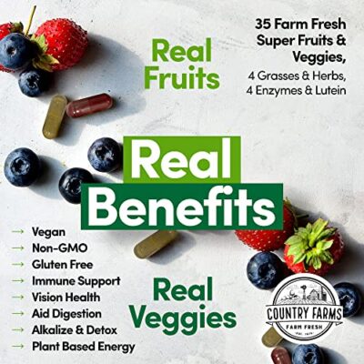 COUNTRY FARMS Super Fruits and Veggies Capsules, Whole Food Supplement, Powerful Antioxidant, Supports Energy, Immune Health, Boosts Digestive Health, 30 Super Foods, 30 Servings - Image 5