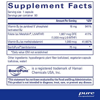 Pure Encapsulations MethylAssist 90's - B Vitamin Complex - Methylation Support* - Heart Health & Brain Health - Non-GMO & Gluten Free - 90 Capsules - Image 2