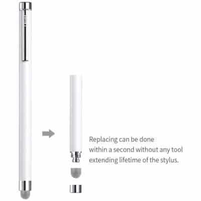 Stylus Pens for Touch Screens, ChaoQ 4 Pcs Mesh Fiber Stylus, with 4 Replaceable Mesh Tips and 4 Replaceable Rubber Tips (Silver, Black, White, Champagne) - Image 5