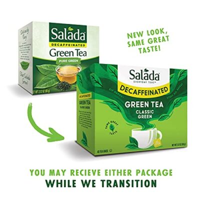 Salada Green Tea Naturally Decaffeinated with 40 Individually Wrapped Tea Bags Contains Caffeine Brew Hot Naturally Flavored Rich in Antioxidants Zero Calories - Image 7